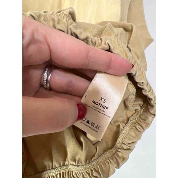 NEW Mother Swiper Wide Sleeve Elastic Waistband Pull Over Tan Crop Top - Picture 5 of 8